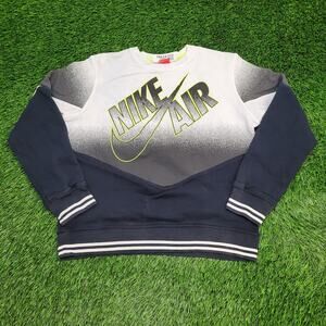 NIKE Air Swoosh Sweatshirt Womens L 22x22 Black White Ombre